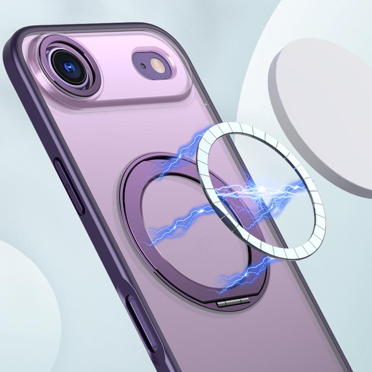 For iPhone Air kalebol MagSafe Metal Ring Holder Phone Case(Dark Purple) - iPhone Air Cases by Kalebol | Online Shopping UK | buy2fix