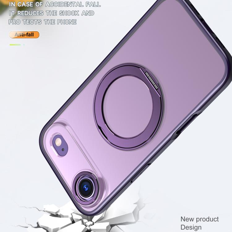For iPhone Air kalebol MagSafe Metal Ring Holder Phone Case(Dark Purple) - iPhone Air Cases by Kalebol | Online Shopping UK | buy2fix