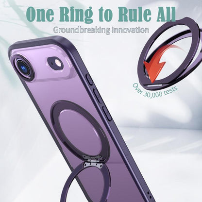 For iPhone Air kalebol MagSafe Metal Ring Holder Phone Case(Dark Purple) - iPhone Air Cases by Kalebol | Online Shopping UK | buy2fix