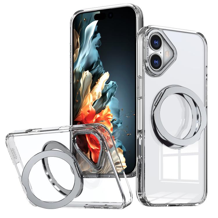 For iPhone 16 Plus kalebol MagSafe Metal Ring Holder Phone Case(Transparent) - iPhone 16 Plus Cases by Kalebol | Online Shopping UK | buy2fix