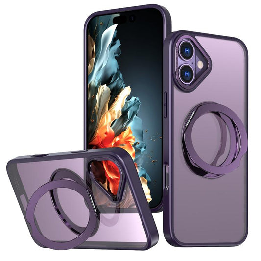 For iPhone 16 Plus kalebol MagSafe Metal Ring Holder Phone Case(Dark Purple) - iPhone 16 Plus Cases by Kalebol | Online Shopping UK | buy2fix
