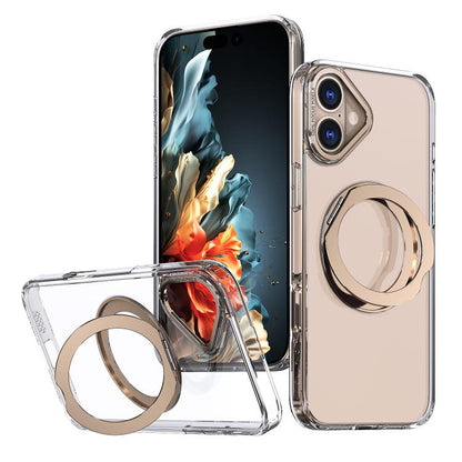 For iPhone 16 kalebol MagSafe Metal Ring Holder Phone Case(Desert Gold) - iPhone 16 Cases by Kalebol | Online Shopping UK | buy2fix