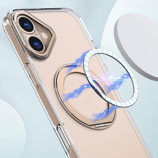 For iPhone 16 kalebol MagSafe Metal Ring Holder Phone Case(Desert Gold) - iPhone 16 Cases by Kalebol | Online Shopping UK | buy2fix