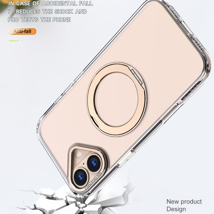 For iPhone 16 kalebol MagSafe Metal Ring Holder Phone Case(Desert Gold) - iPhone 16 Cases by Kalebol | Online Shopping UK | buy2fix