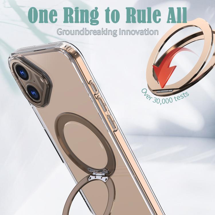For iPhone 16 kalebol MagSafe Metal Ring Holder Phone Case(Desert Gold) - iPhone 16 Cases by Kalebol | Online Shopping UK | buy2fix