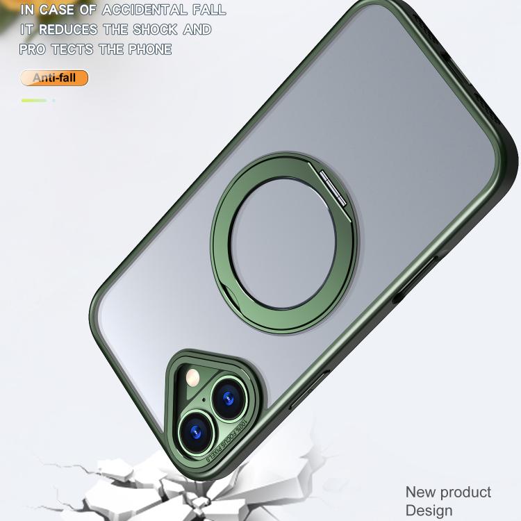For iPhone 16 kalebol MagSafe Metal Ring Holder Phone Case(Green) - iPhone 16 Cases by Kalebol | Online Shopping UK | buy2fix