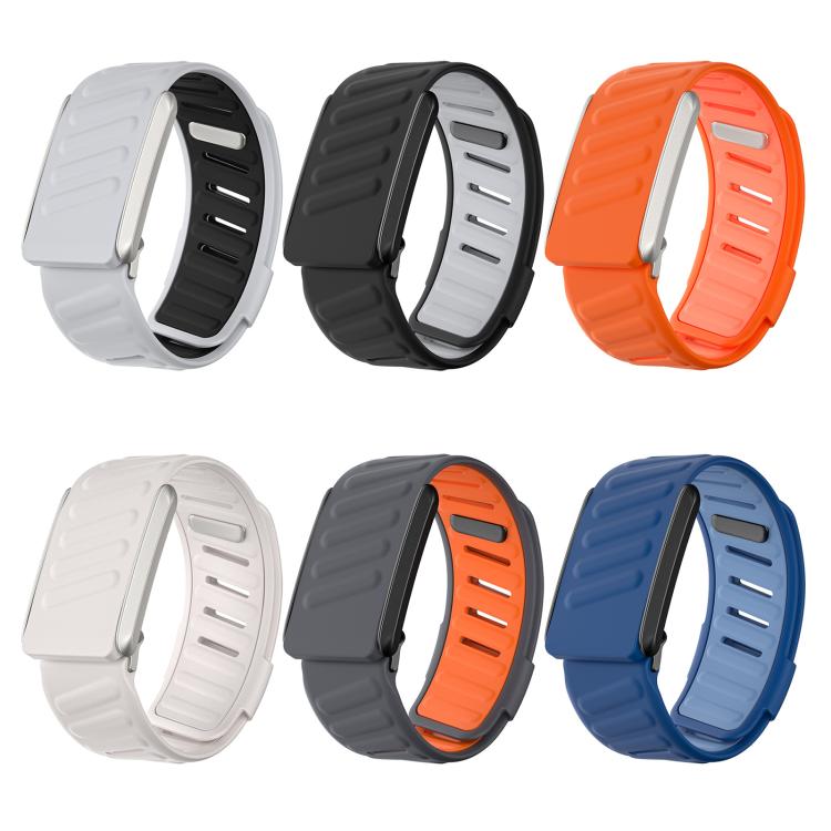 For WHOOP 4.0 xDfind Silicone Sports Watch Band(Black + Light Grey) - Watch Bands by xDfind | Online Shopping UK | buy2fix