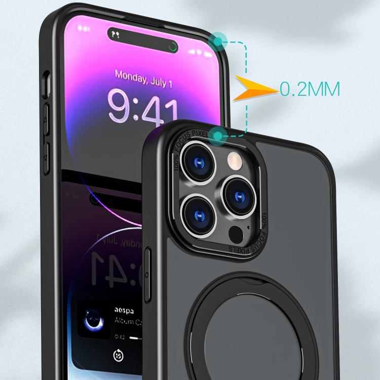 For iPhone 16 Pro Max kalebol MagSafe Metal Ring Holder Phone Case(Black) - iPhone 16 Pro Max Cases by Kalebol | Online Shopping UK | buy2fix