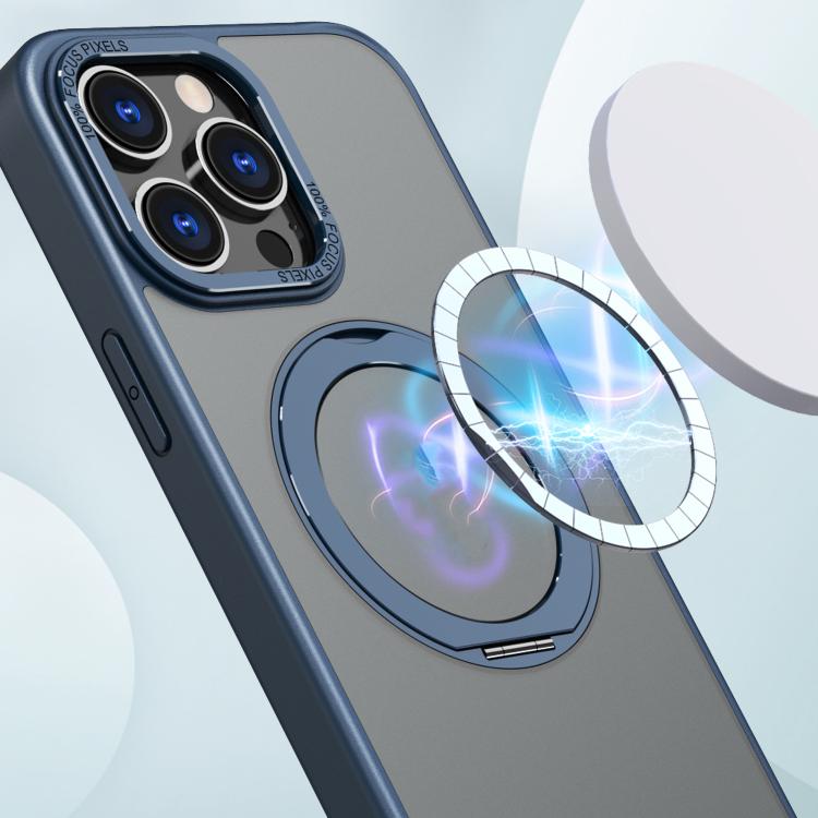 For iPhone 16 Pro Max kalebol MagSafe Metal Ring Holder Phone Case(Blue) - iPhone 16 Pro Max Cases by Kalebol | Online Shopping UK | buy2fix