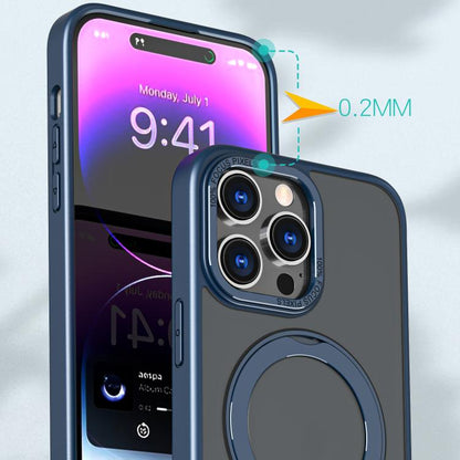 For iPhone 16 Pro Max kalebol MagSafe Metal Ring Holder Phone Case(Blue) - iPhone 16 Pro Max Cases by Kalebol | Online Shopping UK | buy2fix