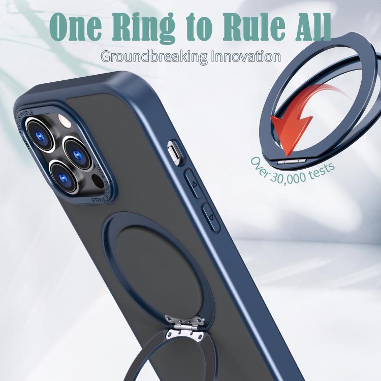 For iPhone 16 Pro Max kalebol MagSafe Metal Ring Holder Phone Case(Blue) - iPhone 16 Pro Max Cases by Kalebol | Online Shopping UK | buy2fix