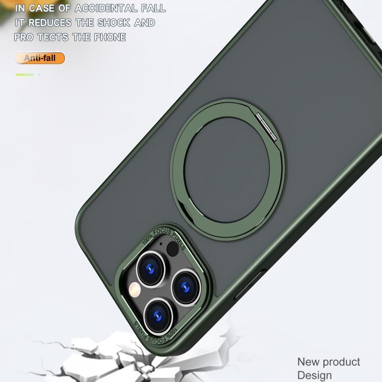 For iPhone 16 Pro Max kalebol MagSafe Metal Ring Holder Phone Case(Green) - iPhone 16 Pro Max Cases by Kalebol | Online Shopping UK | buy2fix