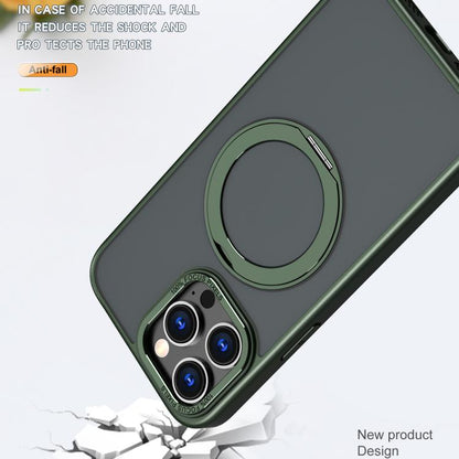 For iPhone 16 Pro Max kalebol MagSafe Metal Ring Holder Phone Case(Green) - iPhone 16 Pro Max Cases by Kalebol | Online Shopping UK | buy2fix