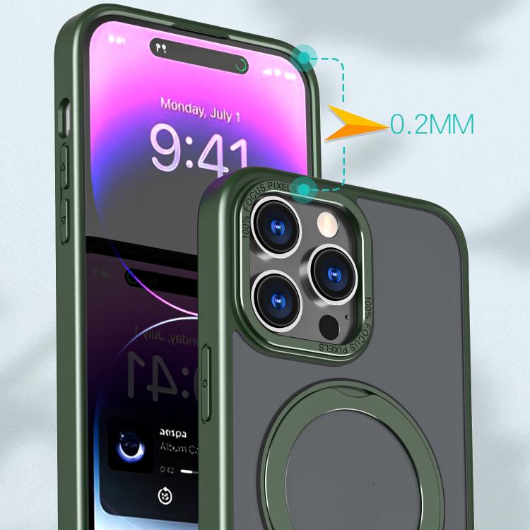 For iPhone 16 Pro Max kalebol MagSafe Metal Ring Holder Phone Case(Green) - iPhone 16 Pro Max Cases by Kalebol | Online Shopping UK | buy2fix