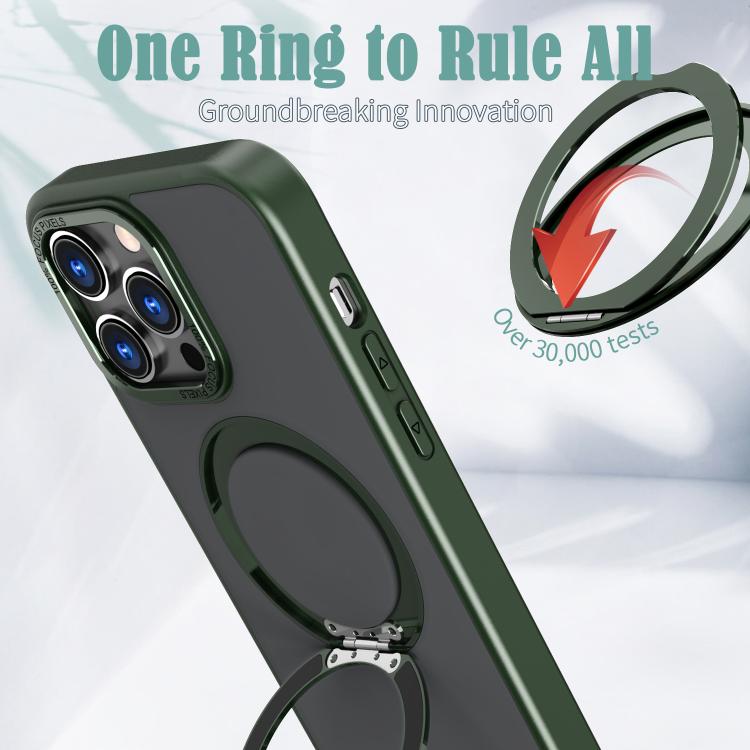 For iPhone 16 Pro Max kalebol MagSafe Metal Ring Holder Phone Case(Green) - iPhone 16 Pro Max Cases by Kalebol | Online Shopping UK | buy2fix