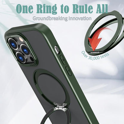 For iPhone 16 Pro Max kalebol MagSafe Metal Ring Holder Phone Case(Green) - iPhone 16 Pro Max Cases by Kalebol | Online Shopping UK | buy2fix