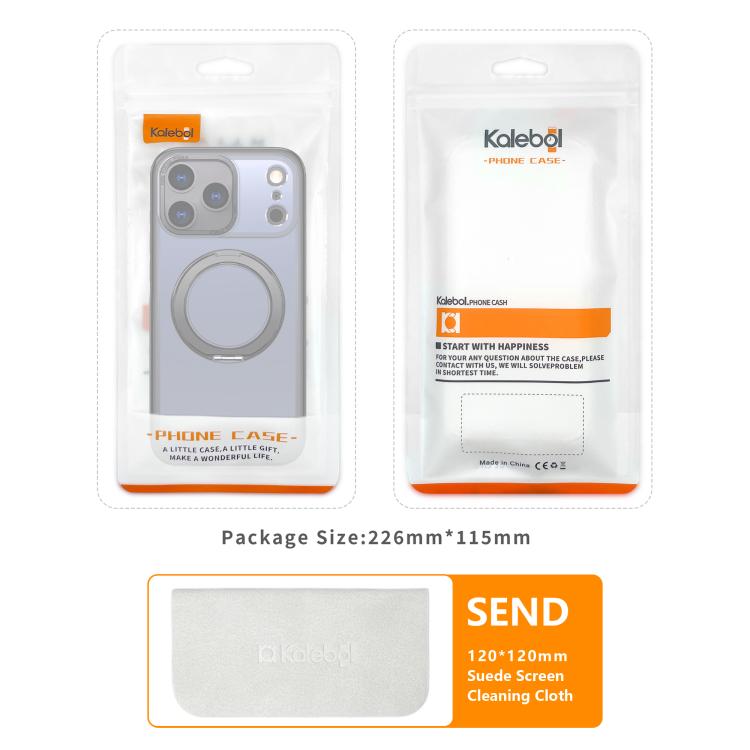 For iPhone 16 Pro Max kalebol MagSafe Metal Ring Holder Phone Case(Black) - iPhone 16 Pro Max Cases by Kalebol | Online Shopping UK | buy2fix