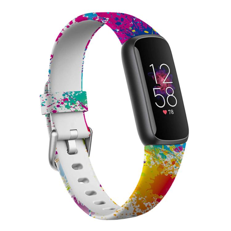 xDfind Silver Buckle Painting Silicone Watch Band For Fitbit Luxe, Size:L(Painting) - Watch Bands by xDfind | Online Shopping UK | buy2fix
