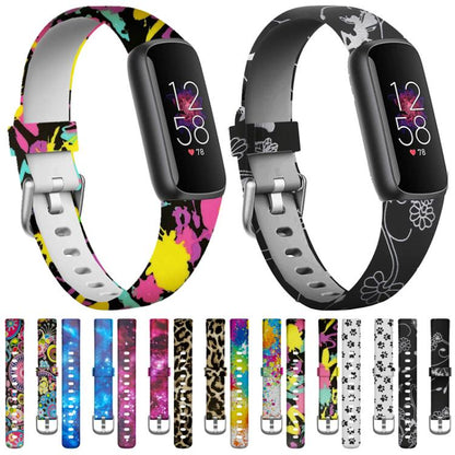 xDfind Silver Buckle Painting Silicone Watch Band For Fitbit Luxe, Size:L(Painting) - Watch Bands by xDfind | Online Shopping UK | buy2fix