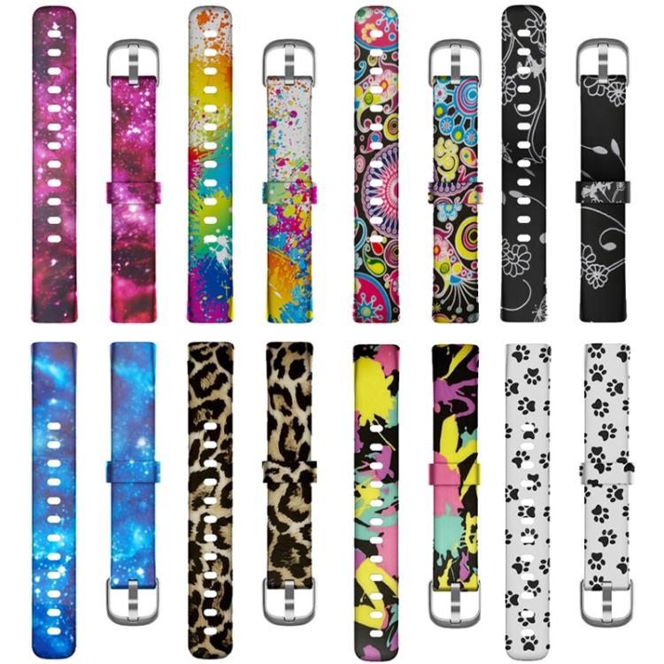 xDfind Silver Buckle Painting Silicone Watch Band For Fitbit Luxe, Size:S(Painting) - Watch Bands by xDfind | Online Shopping UK | buy2fix