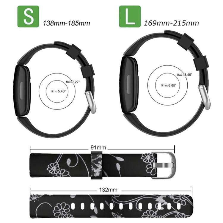 xDfind Silver Buckle Painting Silicone Watch Band For Fitbit Luxe, Size:L(Painting) - Watch Bands by xDfind | Online Shopping UK | buy2fix