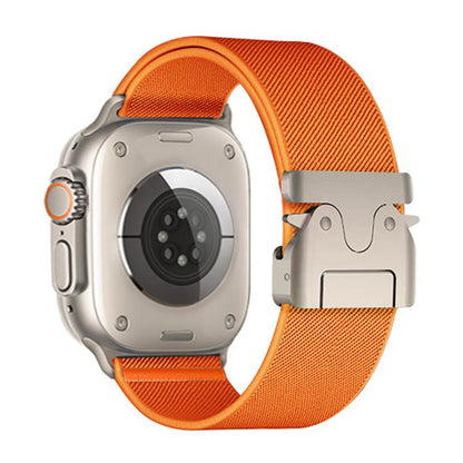For Apple Watch 42 / 44 / 45 / 46 / 49mm xDfind Parachute Buckle Stretch Nylon Watch Band(Orange) - Watch Bands by xDfind | Online Shopping UK | buy2fix