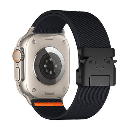 For Apple Watch 38 / 40 / 41 / S10 42mm xDfind Parachute Buckle Stretch Nylon Watch Band(Black) - Watch Bands by xDfind | Online Shopping UK | buy2fix