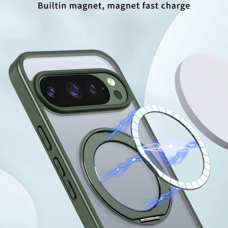 For Google Pixel 10 Pro XL kalebol MagSafe Metal Ring Holder Phone Case(Green) - Google Cases by Kalebol | Online Shopping UK | buy2fix