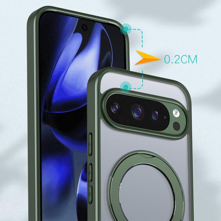 For Google Pixel 10 Pro XL kalebol MagSafe Metal Ring Holder Phone Case(Green) - Google Cases by Kalebol | Online Shopping UK | buy2fix