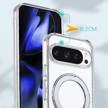 For Google Pixel 10 Pro XL kalebol MagSafe Metal Ring Holder Phone Case(Transparent) - Google Cases by Kalebol | Online Shopping UK | buy2fix