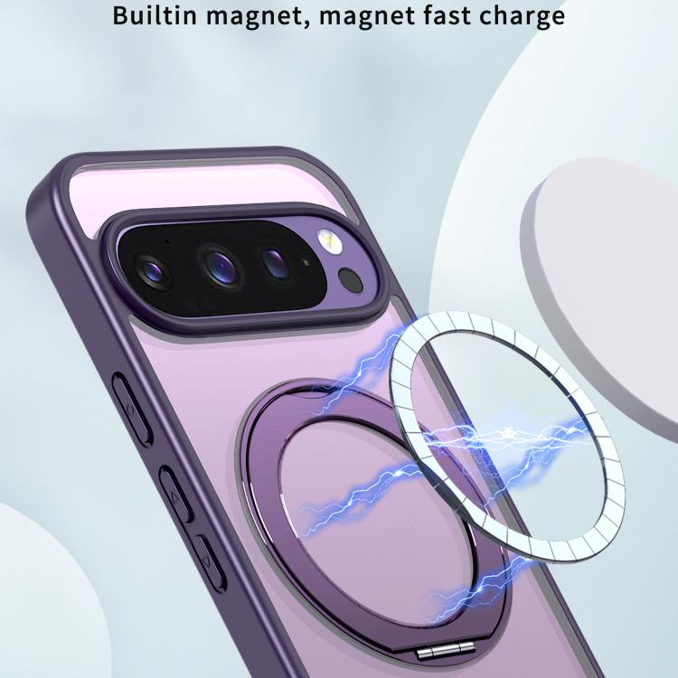 For Google Pixel 10 Pro XL kalebol MagSafe Metal Ring Holder Phone Case(Dark Purple) - Google Cases by Kalebol | Online Shopping UK | buy2fix
