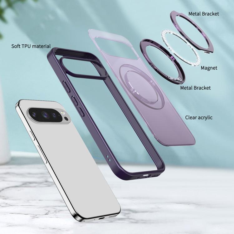 For Google Pixel 10 Pro XL kalebol MagSafe Metal Ring Holder Phone Case(Dark Purple) - Google Cases by Kalebol | Online Shopping UK | buy2fix