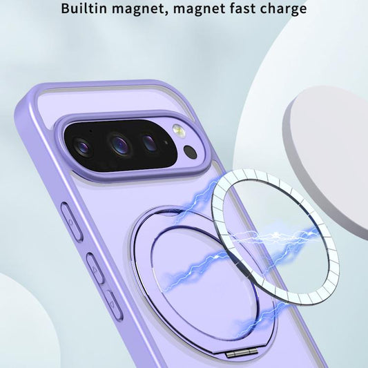 For Google Pixel 10 Pro kalebol MagSafe Metal Ring Holder Phone Case(Light Purple) - Google Cases by Kalebol | Online Shopping UK | buy2fix
