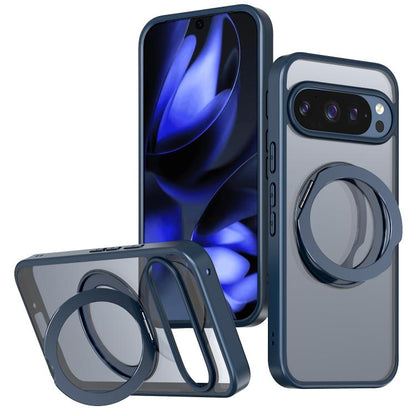 For Google Pixel 10 Pro kalebol MagSafe Metal Ring Holder Phone Case(Blue) - Google Cases by Kalebol | Online Shopping UK | buy2fix