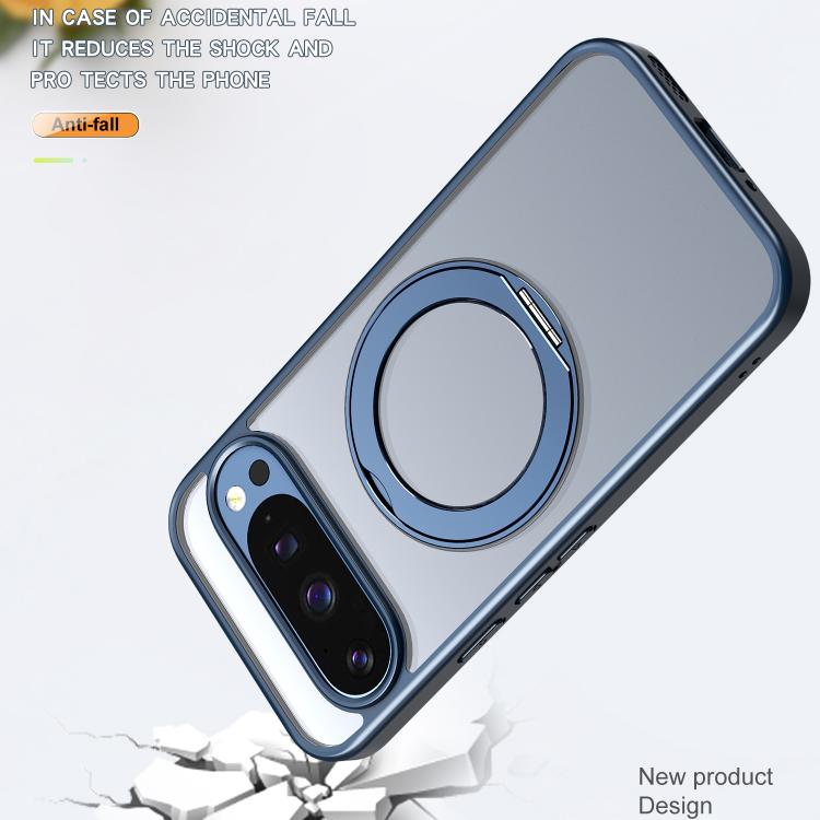 For Google Pixel 10 Pro kalebol MagSafe Metal Ring Holder Phone Case(Blue) - Google Cases by Kalebol | Online Shopping UK | buy2fix