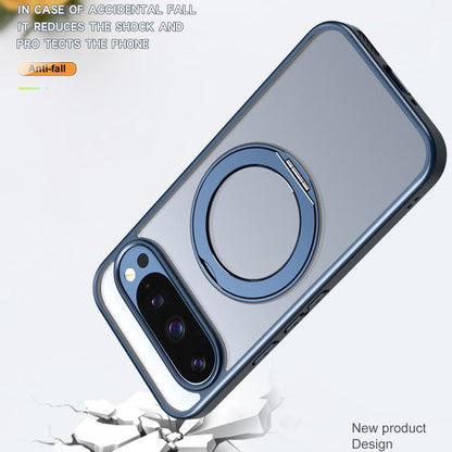 For Google Pixel 10 Pro kalebol MagSafe Metal Ring Holder Phone Case(Blue) - Google Cases by Kalebol | Online Shopping UK | buy2fix