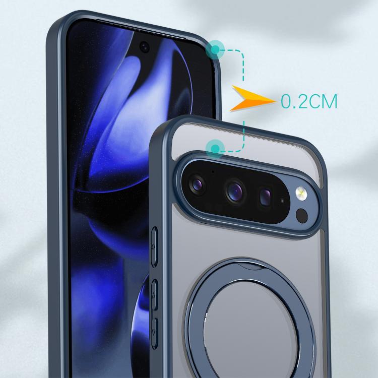 For Google Pixel 10 Pro kalebol MagSafe Metal Ring Holder Phone Case(Blue) - Google Cases by Kalebol | Online Shopping UK | buy2fix