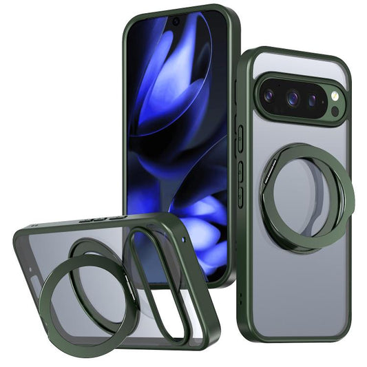 For Google Pixel 10 Pro kalebol MagSafe Metal Ring Holder Phone Case(Green) - Google Cases by Kalebol | Online Shopping UK | buy2fix