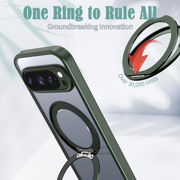 For Google Pixel 10 Pro kalebol MagSafe Metal Ring Holder Phone Case(Green) - Google Cases by Kalebol | Online Shopping UK | buy2fix