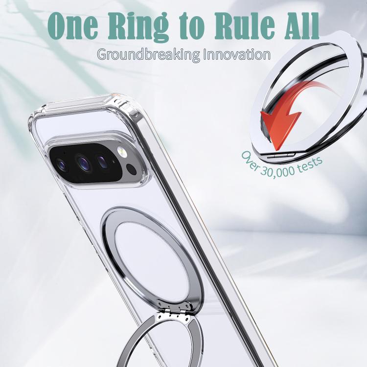 For Google Pixel 10 Pro kalebol MagSafe Metal Ring Holder Phone Case(Transparent) - Google Cases by Kalebol | Online Shopping UK | buy2fix