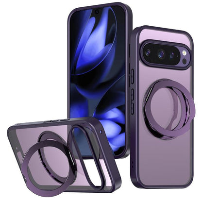 For Google Pixel 10 Pro kalebol MagSafe Metal Ring Holder Phone Case(Dark Purple) - Google Cases by Kalebol | Online Shopping UK | buy2fix