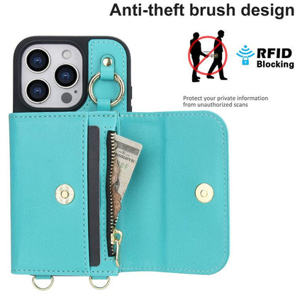 For iPhone 16 Pro Max AwQuer 2 in 1 Crossbody Wallet Leather Back Phone Case(Light Green) - iPhone 16 Pro Max Cases by Awquer | Online Shopping UK | buy2fix