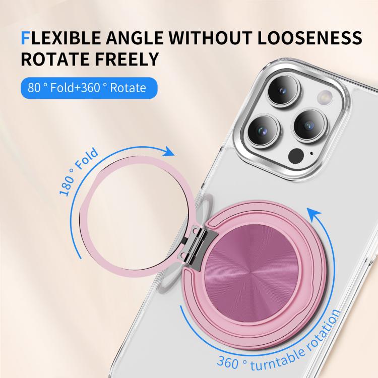 360 Degree Rotation Folding Ring MagSafe Magnetic Phone Holder(Pink) - Ring Holder by buy2fix | Online Shopping UK | buy2fix