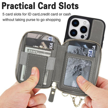 For iPhone 16 AwQuer 2 in 1 Crossbody Wallet Leather Back Phone Case(Grey) - iPhone 16 Cases by Awquer | Online Shopping UK | buy2fix