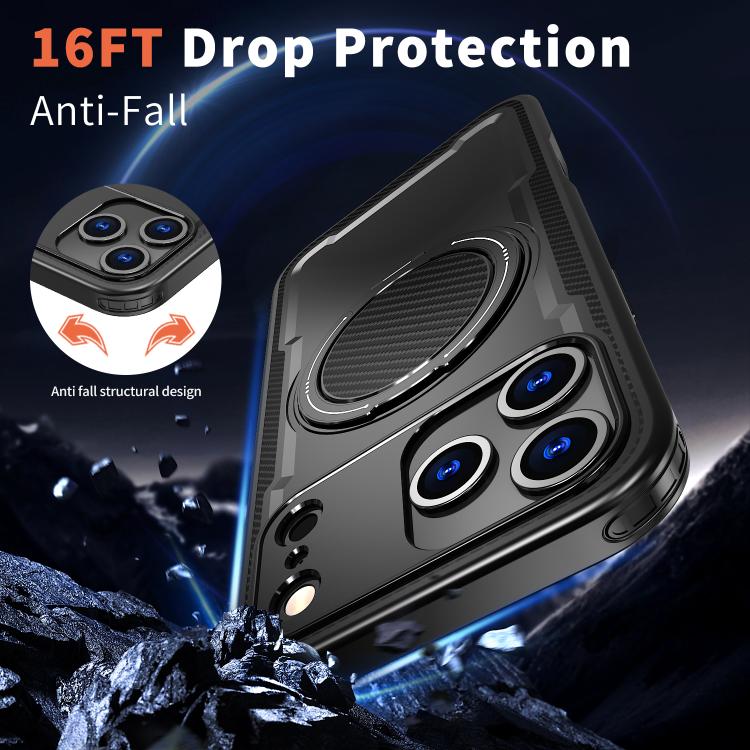 For iPhone 17 Pro Max kalebol Metal 360 Degree Rotation Holder MagSafe Phone Case(Black) - iPhone 17 Pro Max Cases by Kalebol | Online Shopping UK | buy2fix