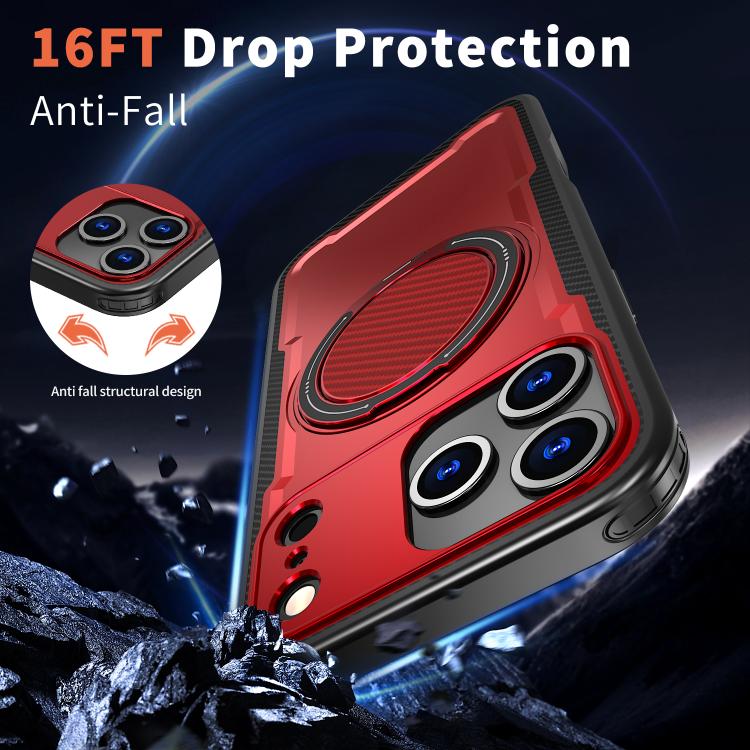 For iPhone 17 Pro Max kalebol Metal 360 Degree Rotation Holder MagSafe Phone Case(Red) - iPhone 17 Pro Max Cases by Kalebol | Online Shopping UK | buy2fix