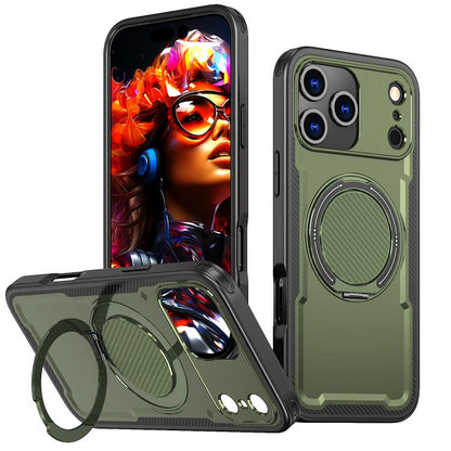 For iPhone 17 Pro Max kalebol Metal 360 Degree Rotation Holder MagSafe Phone Case(Green) - iPhone 17 Pro Max Cases by Kalebol | Online Shopping UK | buy2fix