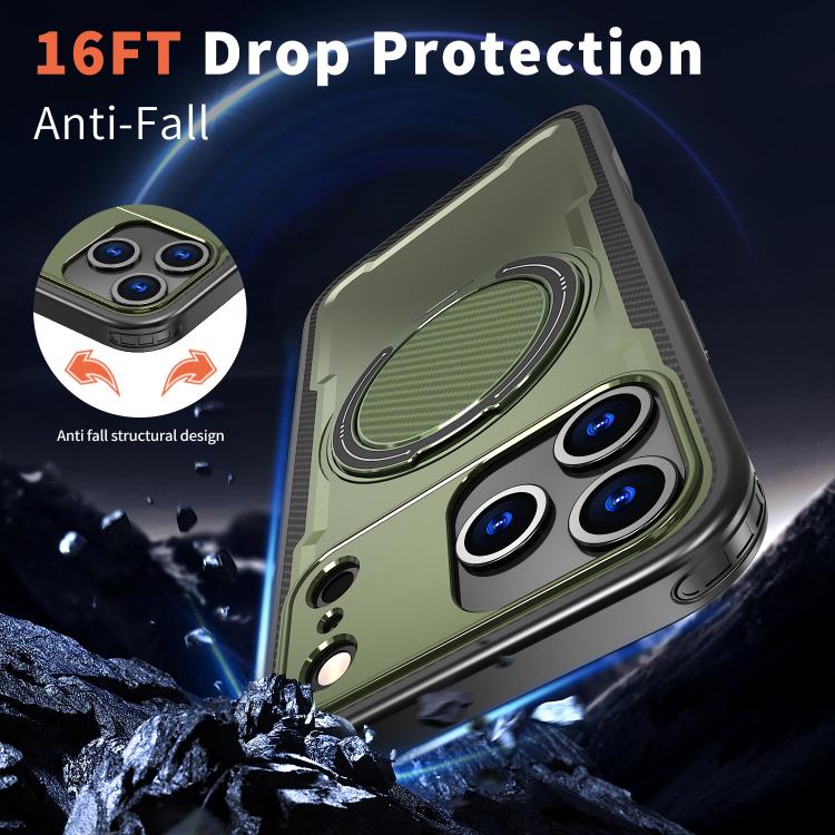 For iPhone 17 Pro Max kalebol Metal 360 Degree Rotation Holder MagSafe Phone Case(Green) - iPhone 17 Pro Max Cases by Kalebol | Online Shopping UK | buy2fix