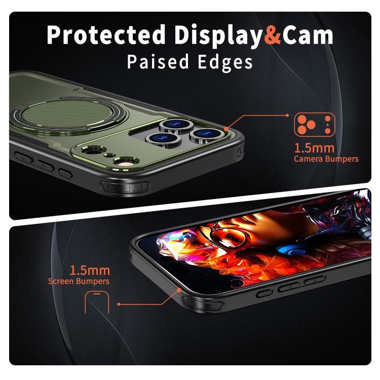 For iPhone 17 Pro Max kalebol Metal 360 Degree Rotation Holder MagSafe Phone Case(Green) - iPhone 17 Pro Max Cases by Kalebol | Online Shopping UK | buy2fix