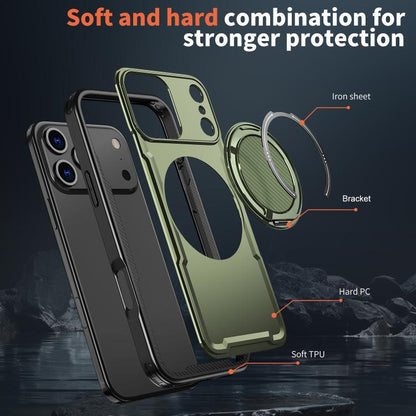 For iPhone 17 Pro Max kalebol Metal 360 Degree Rotation Holder MagSafe Phone Case(Green) - iPhone 17 Pro Max Cases by Kalebol | Online Shopping UK | buy2fix